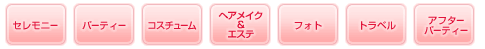セレモニー+パーティー+コスチューム+ヘアメイク&エステ+フォト+トラベル+アフターパーティー