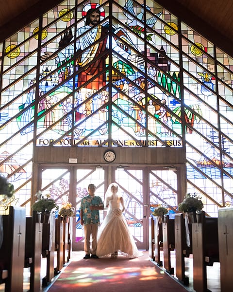 モアナルア コミュニティ教会で結婚式 Tutuリゾートウエディングハワイ