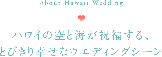 About Hawaii Wedding　ハワイの空と海が祝福する、とびきり幸せなウエディングシーン